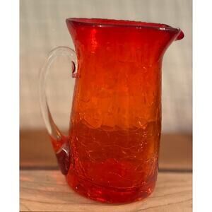vintage handblown, crackle glass